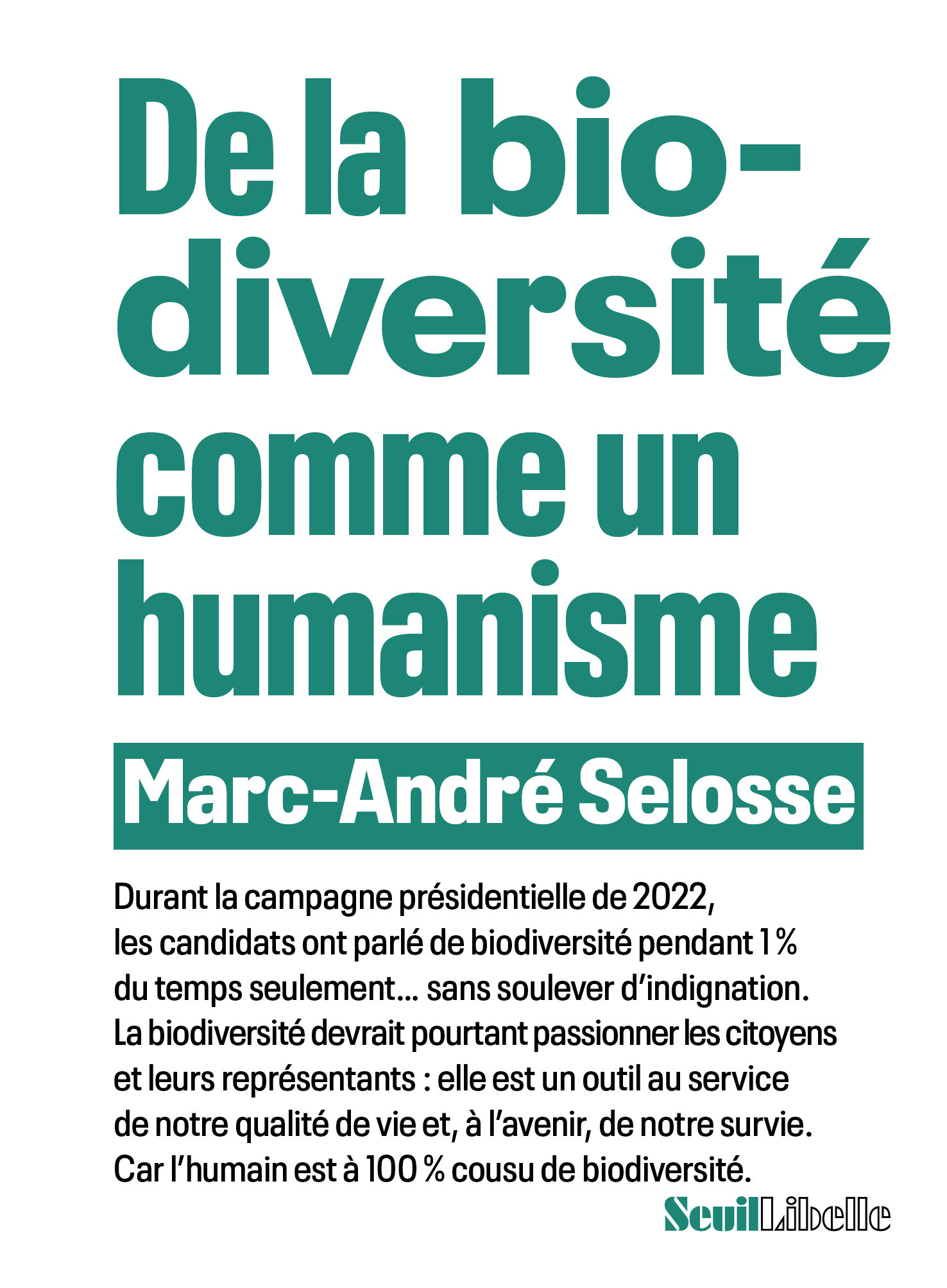 De la biodiversité comme un humanisme (9782021604337-front-cover)