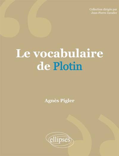 Le vocabulaire de Plotin (9782340004412-front-cover)