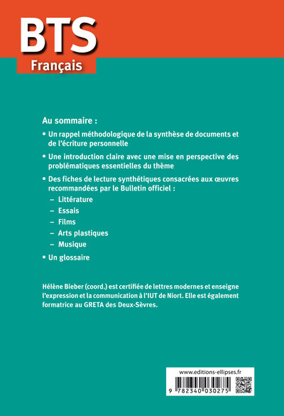 BTS Français - À toute vitesse ! - Culture générale et expression. Examens 2020 et 2021 (9782340030275-back-cover)