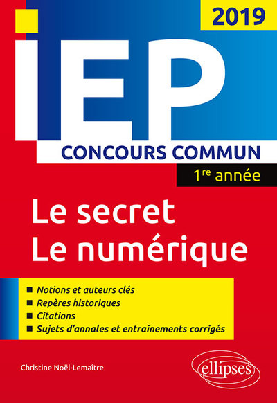 Concours commun IEP 2019. 1re année. Synthèse sur les deux thèmes (9782340026803-front-cover)