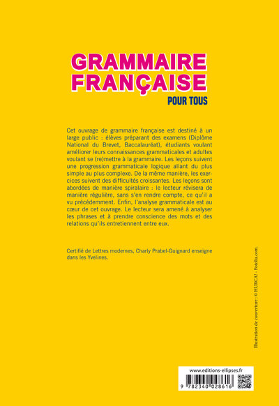 Grammaire française pour tous. Cours et entraînements progressifs (9782340028616-back-cover)