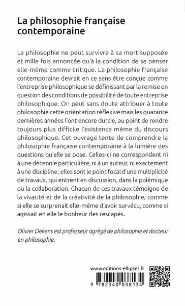 La philosophie française contemporaine (9782340038134-back-cover)