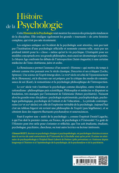 Histoire de la Psychologie - Des origines à nos jours (9782340048171-back-cover)