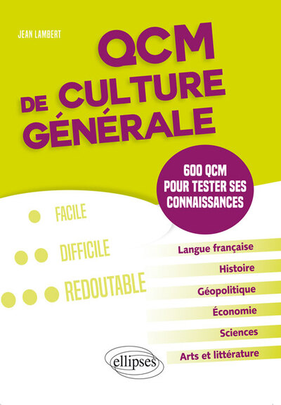 QCM de culture générale. 600 QCM pour tester ses connaissances (9782340018112-front-cover)