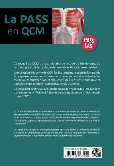 QCM d'anatomie - Membre thoracique et membre pelvien (9782340063839-back-cover)