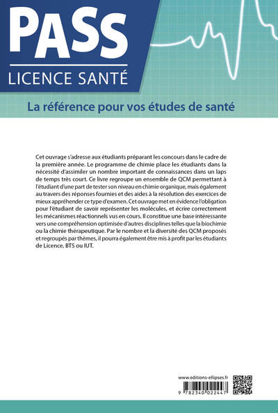 UE1 - QCM de chimie organique - 3e édition (9782340022447-back-cover)