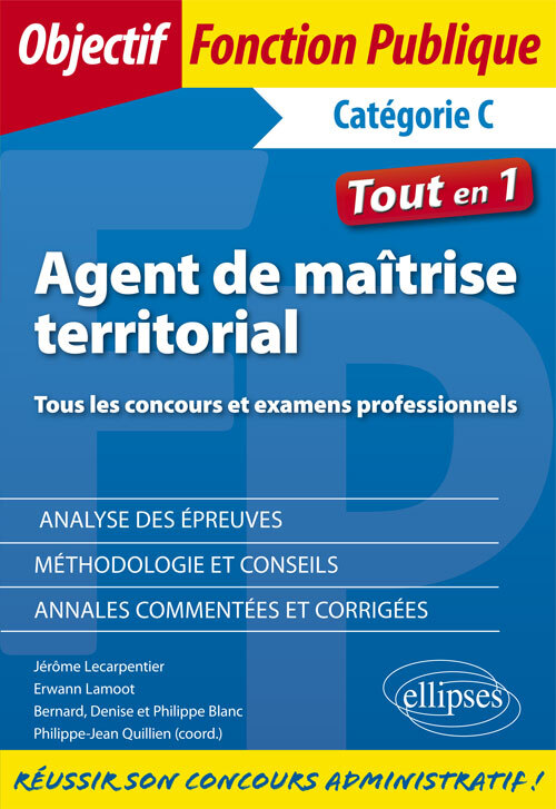 Agent de maîtrise territorial. Concours et examens professionnels - Catégorie C (9782340023727-front-cover)