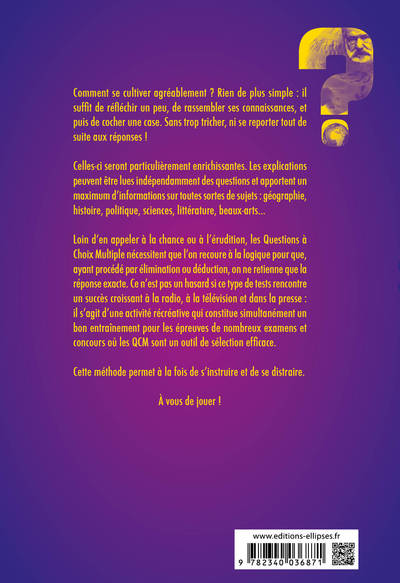 Quiz de Culture Générale - 500 QCM (9782340036871-back-cover)