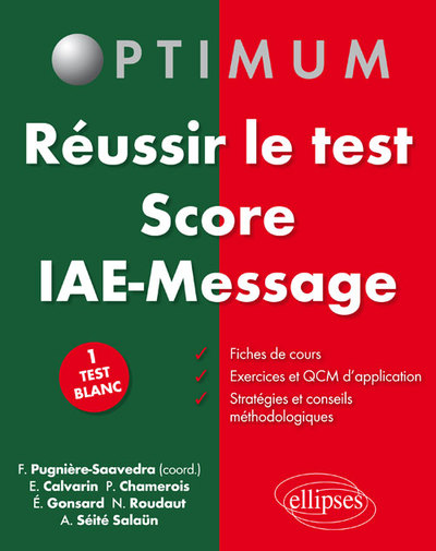 Réussir le test Score IAE Message (9782340005204-front-cover)