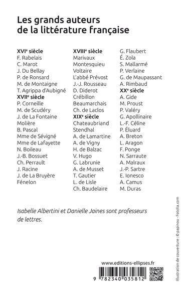 Les grands auteurs de la littérature française (9782340035812-back-cover)