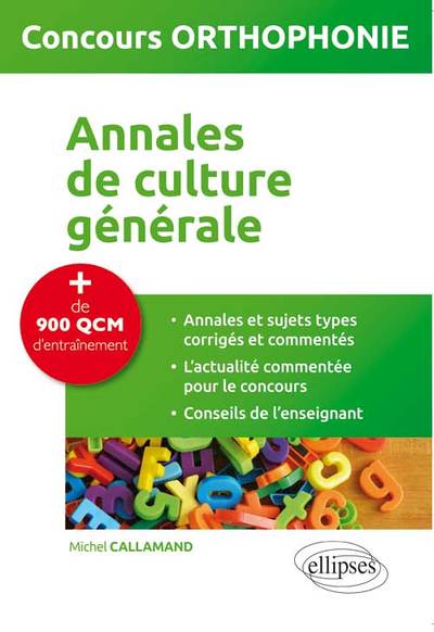 Annales de culture générale - concours orthophonie (9782340001640-front-cover)