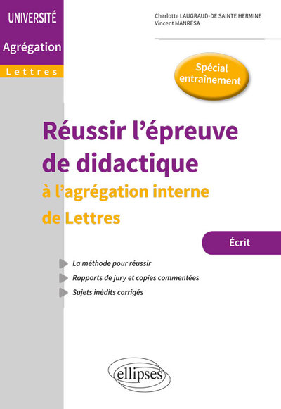 Réussir l'épreuve de didactique - L'agrégation interne de Lettres (9782340027763-front-cover)