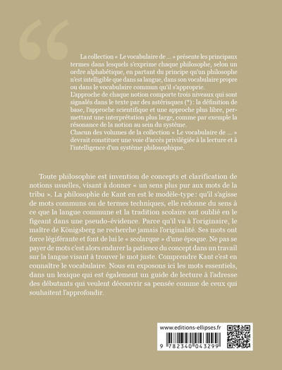 Le vocabulaire de Kant - 2e édition (9782340043299-back-cover)