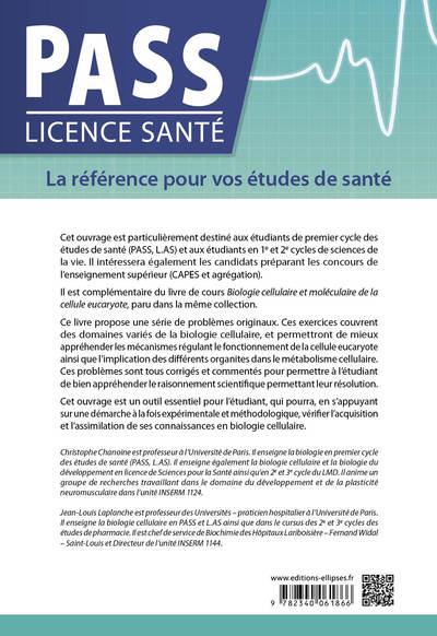 Biologie cellulaire et moléculaire de la cellule eucaryote - Exercices et QCM (9782340061866-back-cover)