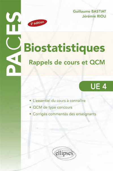 UE4 - Biostatistiques : rappels de cours et QCM - 2e édition (9782340022430-front-cover)