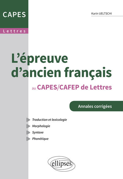 L’épreuve d’ancien français au Capes/Cafep de Lettres modernes (9782340001497-front-cover)