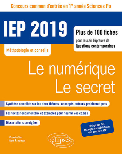 Concours commun IEP 2019. Plus de 100 fiches pour réussir l'épreuve de questions contemporaines - entrée en 1re année d'IEP/Scie (9782340026827-front-cover)