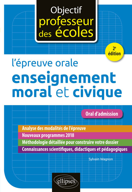 L'épreuve orale d'enseignement moral et civique - 2e édition (9782340026193-front-cover)