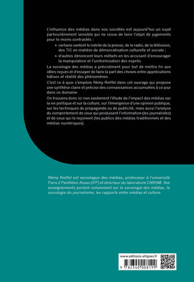 Sociologie des médias - 4e édition actualisée et augmentée (9782340008199-back-cover)