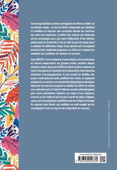 CAPES de Lettres. Méthode et entraînements, épreuves écrites et orales (9782340029330-back-cover)