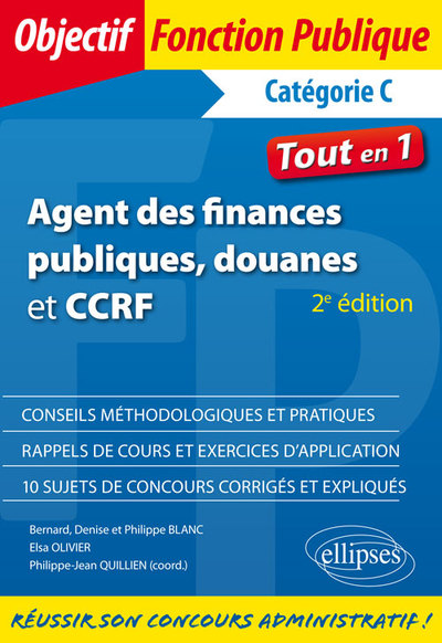 Agent des finances publiques, douanes et CCRF - Catégorie C - Tout-en-un - 2e édition (9782340010536-front-cover)