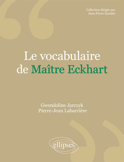 Le vocabulaire de Maître Eckhart (9782340010819-front-cover)