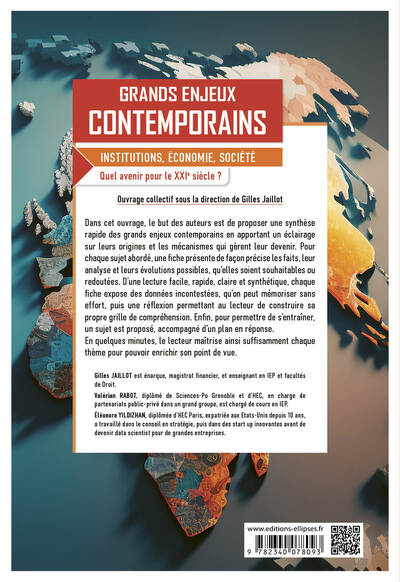 Grands enjeux contemporains. Quel avenir pour le XXIe siècle ?, Institutions, économie, société (9782340078093-back-cover)