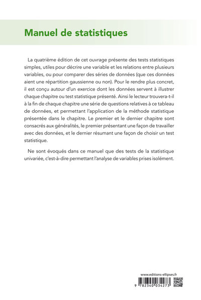 UE4 - Manuel de statistique - 4e édition (9782340034273-back-cover)