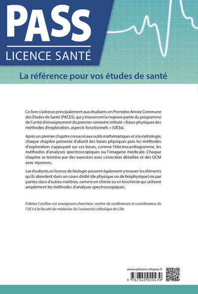 UE3 - Physique, Outils mathématiques, métrologie, électrostatique, magnétostatique, électromagnétisme, radioactivité, optique gé (9782340029439-back-cover)