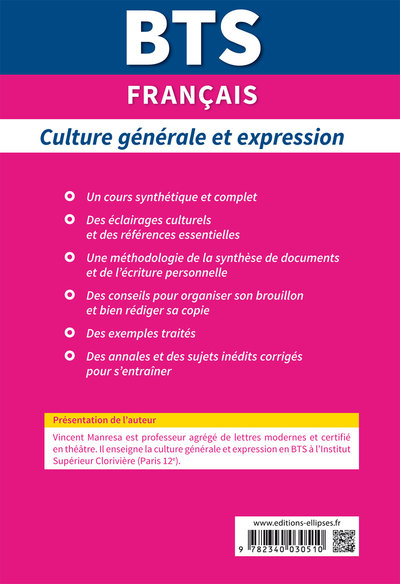 BTS À toute vitesse ! - Culture générale et expression - Examens 2020 et 2021 (9782340030510-back-cover)