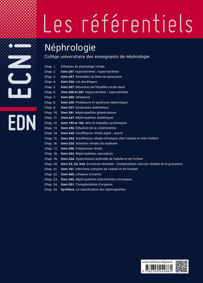 Néphrologie - 9e édition - Conforme à la réforme des ECNi (9782340042865-back-cover)