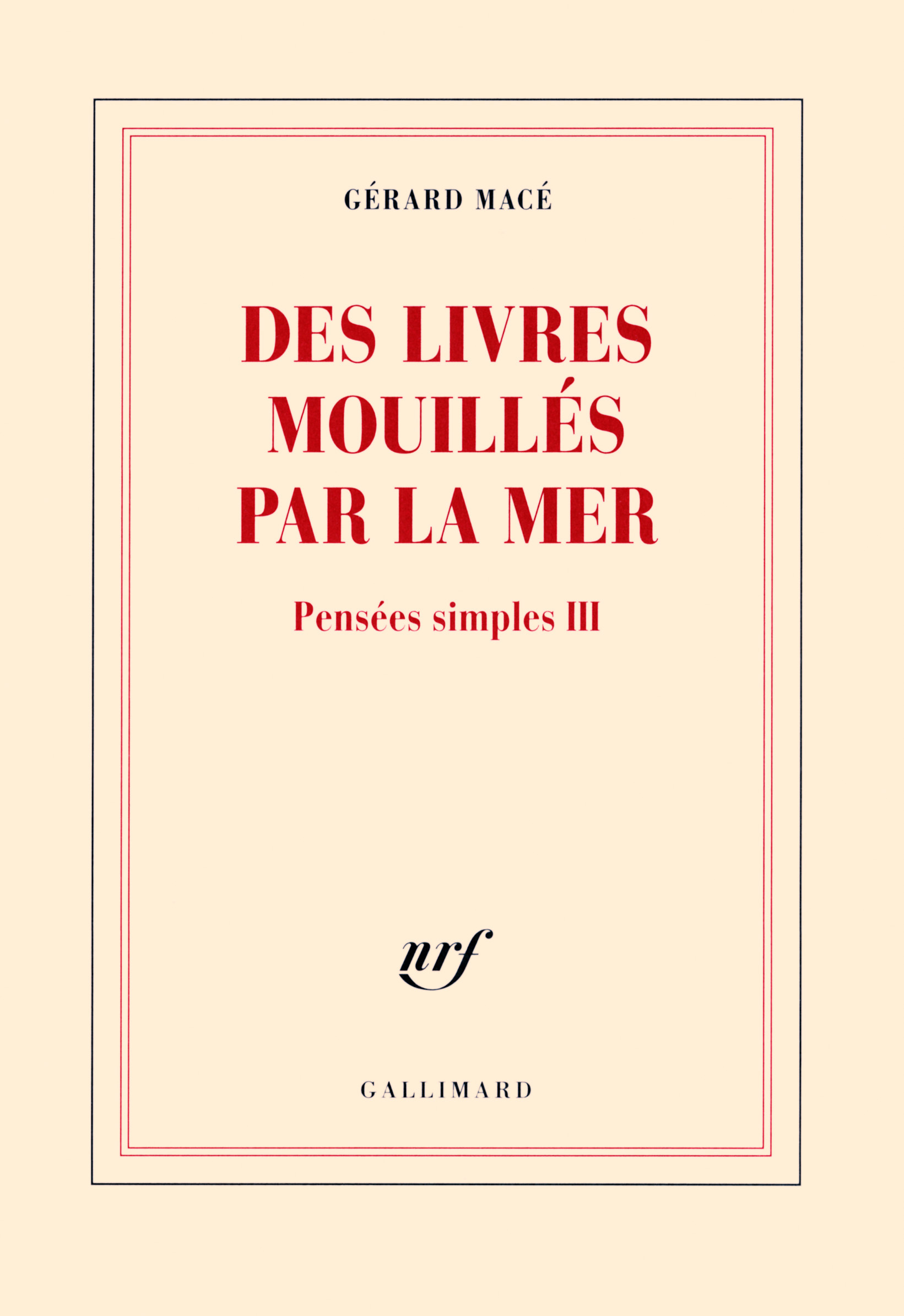 Des livres mouillés par la mer, PENSEES SIMPLES III (9782072689024-front-cover)