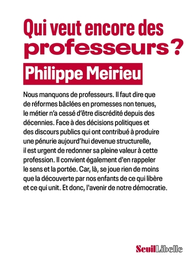 Qui veut encore des professeurs ? (9782021538618-front-cover)