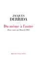 Du même à l'autre, Deux cours sur Husserl, 1963 (9782021570892-front-cover)