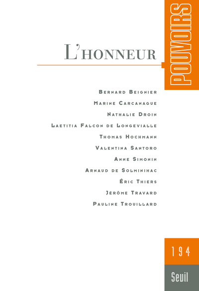 Pouvoirs, n° 194. L'honneur (9782021589764-front-cover)