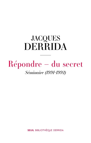 Répondre - du secret, Séminaire (1991-1992) (9782021534856-front-cover)