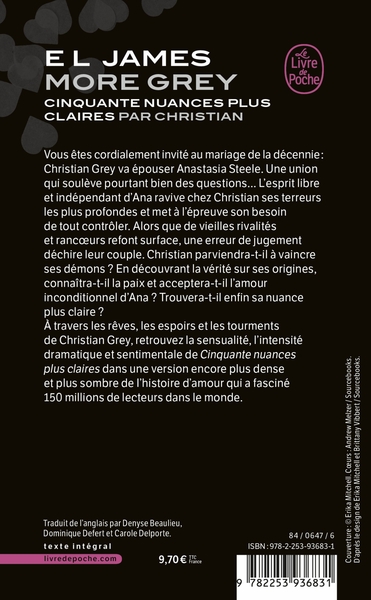 More Grey, Cinquante nuances plus claires par Christian (9782253936831-back-cover)