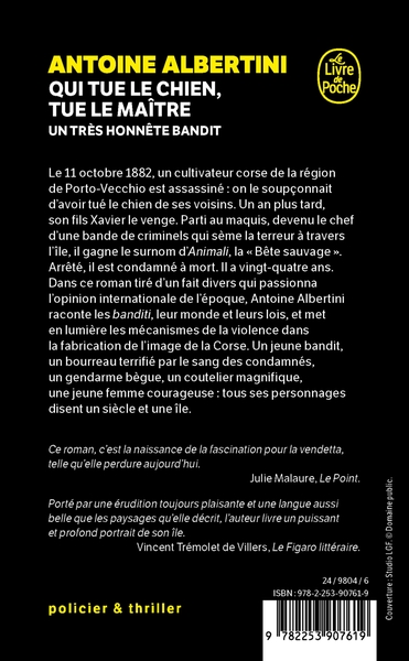 Qui tue le chien, tue le maître, Un très honnête bandit (9782253907619-back-cover)