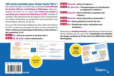 Mémento 100% visuel - L'UE 4 en 150 cartes mentales - IFSI, "Sciences et techniques infirmières - Intervention", Semestres 1 à 6 (9782311664195-back-cover)