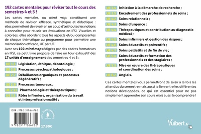 Mémento 100% visuel Les semestres 4-5 en 192 cartes mentales IFSI, 17 unités d'enseignement : UE 1.3, 2.6, 2.7, 2.9, 2.11, 3.3,  (9782311666762-back-cover)