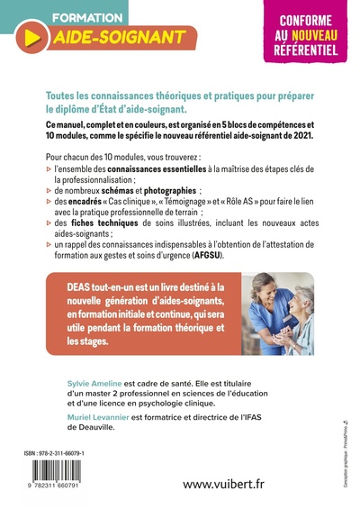 DEAS tout en un / Conforme au nouveau référentiel aide-soignant, 5 blocs de compétences - 10 modules (9782311660791-back-cover)