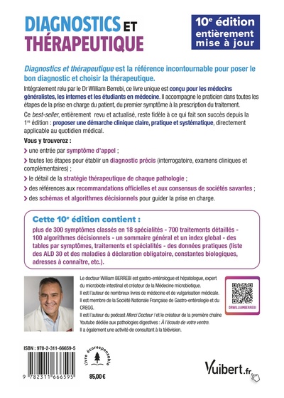 Diagnostics et thérapeutique, Du symptôme à la prescription - nouvelle édition entièrement mise à jour (9782311666595-back-cover)