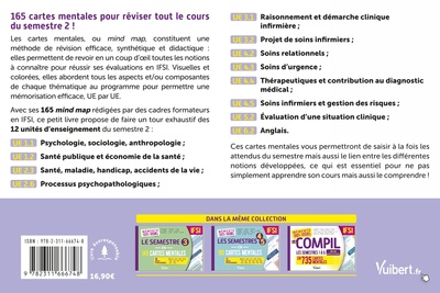 Mémento 100% visuel Le semestre 2 en 165 cartes mentales IFSI, 12 unités d'enseignement : UE 1.1, 1.2, 2.3, 2.6, 3.1, 3.2, 4.2,  (9782311666748-back-cover)
