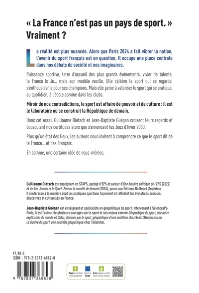 La France n'est pas un pays de sport ?, Ce que le sport dit de notre société (9782807368828-back-cover)