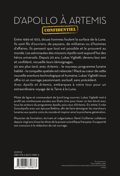 D’Apollo à Artemis, Dans les coulisses de la conquête spatiale. 50 ans de témoignages exclusifs (9782807339873-back-cover)