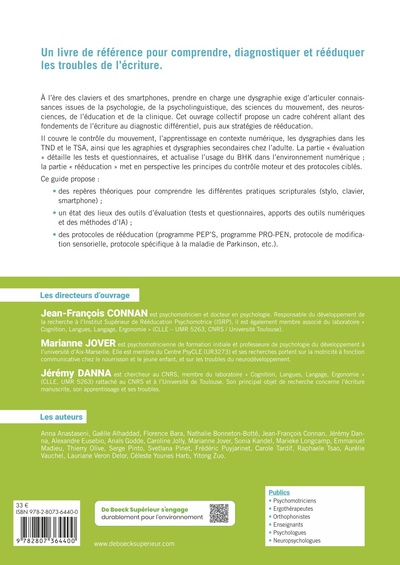 Apprentissage, évaluation et rééducation de l’écriture, Du papier au numérique (9782807364400-back-cover)