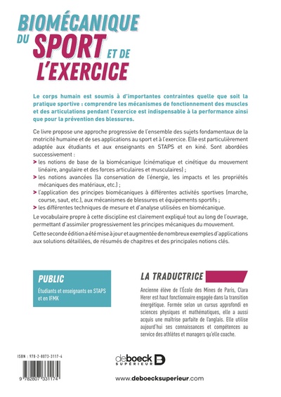 Biomécanique du sport et de l'exercice (9782807331174-back-cover)