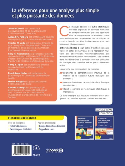 Analyse des données, Une approche par comparaison de modèles (9782807372252-back-cover)