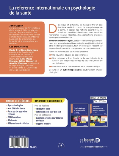 Psychologie de la santé (9782807336193-back-cover)