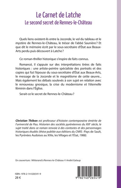 Le carnet de Latche, Le second secret de Rennes-le-Château (9782140265419-back-cover)